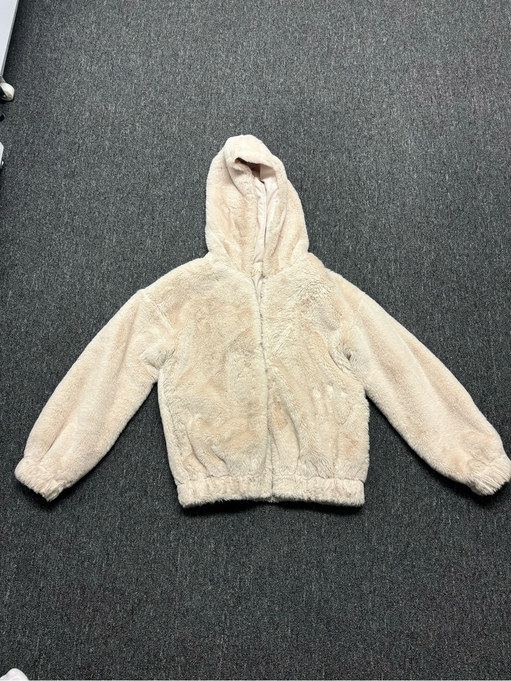 Elan fur cream Jacket. lined inside.